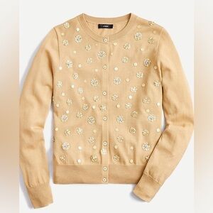 J. Crew Gold Sequin Embellished cardigan sweater